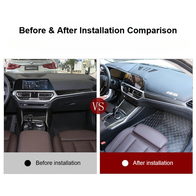 [LHD Only] Real Dry Carbon Fiber Dashboard & Center Console Cover Set Fits 2020-2022 BMW 3 Series G20